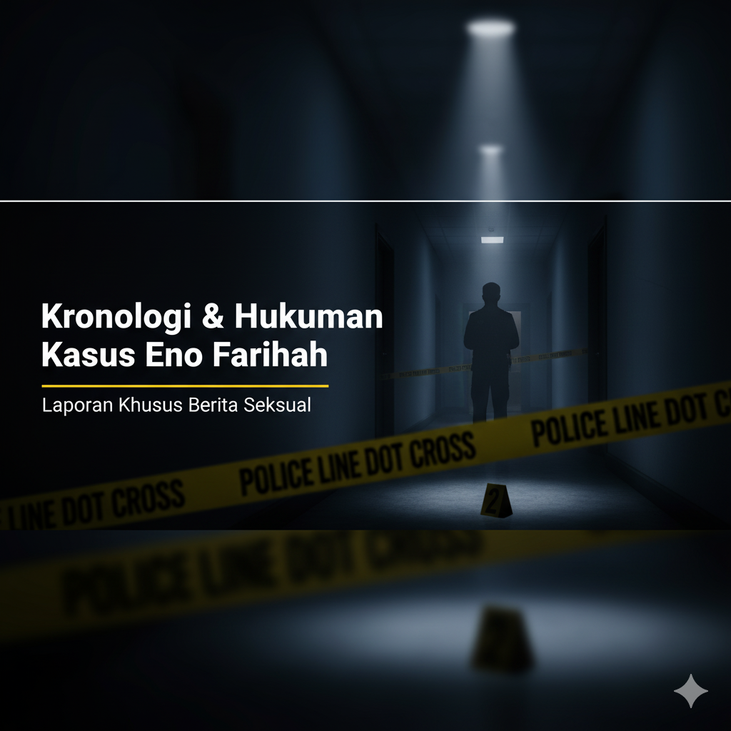 Analisis lengkap kronologi, motif pelaku, kondisi korban, wawancara pelaku, dan hukuman kasus tragis Eno Farihah dalam laporan Berita Seksual.
