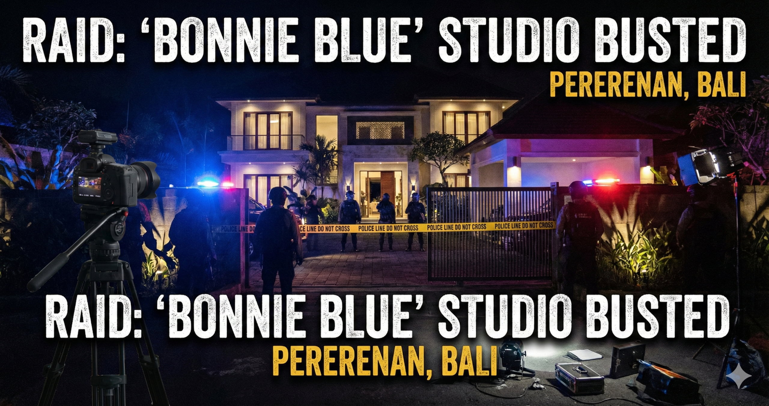 Bonnie Blue Bali, penggerebekan vila Pererenan, kasus pornografi Bali, studio film dewasa Bali, Berita Seksual, kriminalitas warga asing Bali, UU Pornografi.